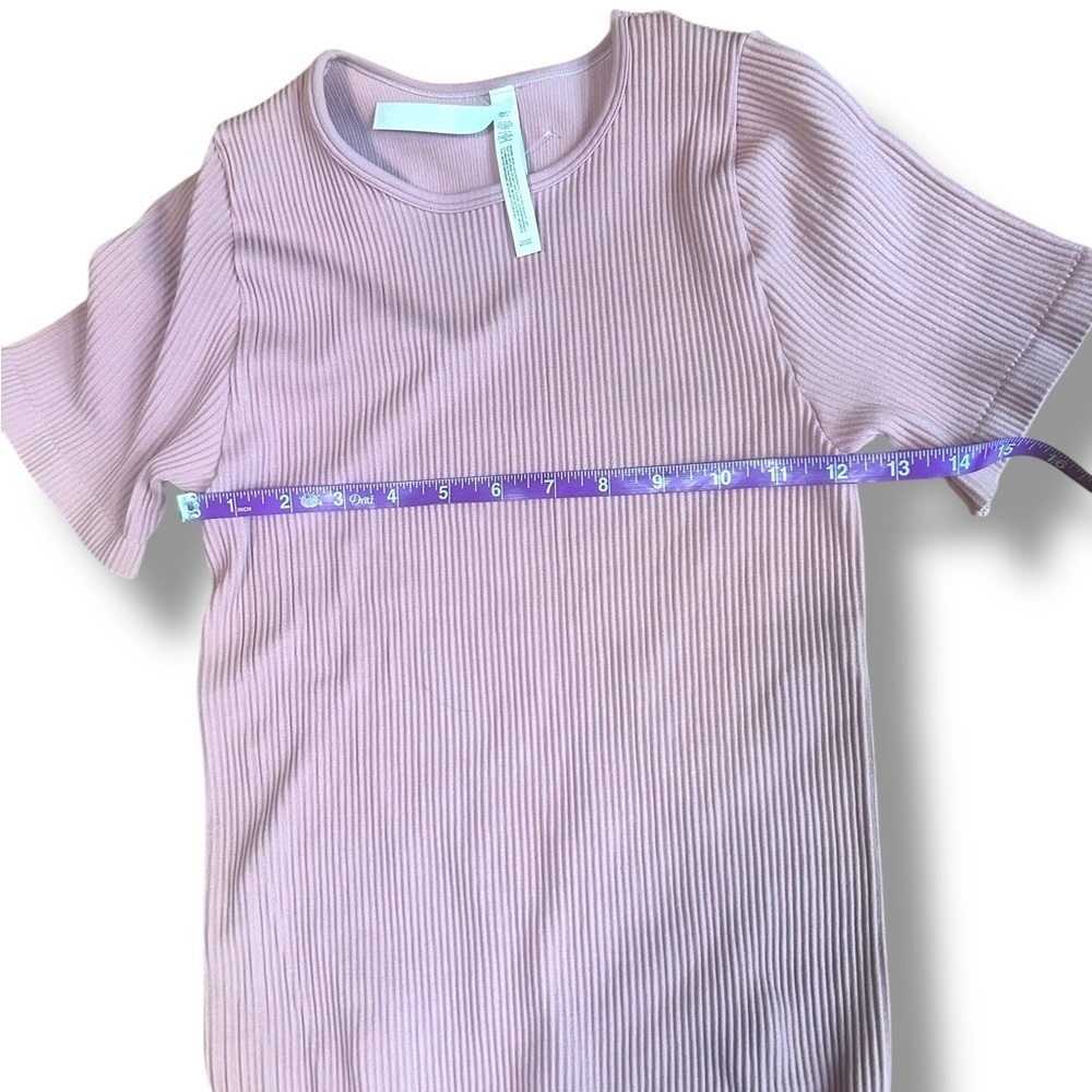 Aritzia the group by babaton seamless tee bodysuit Poetic Pink size Large ribbed - Picture 6 of 8